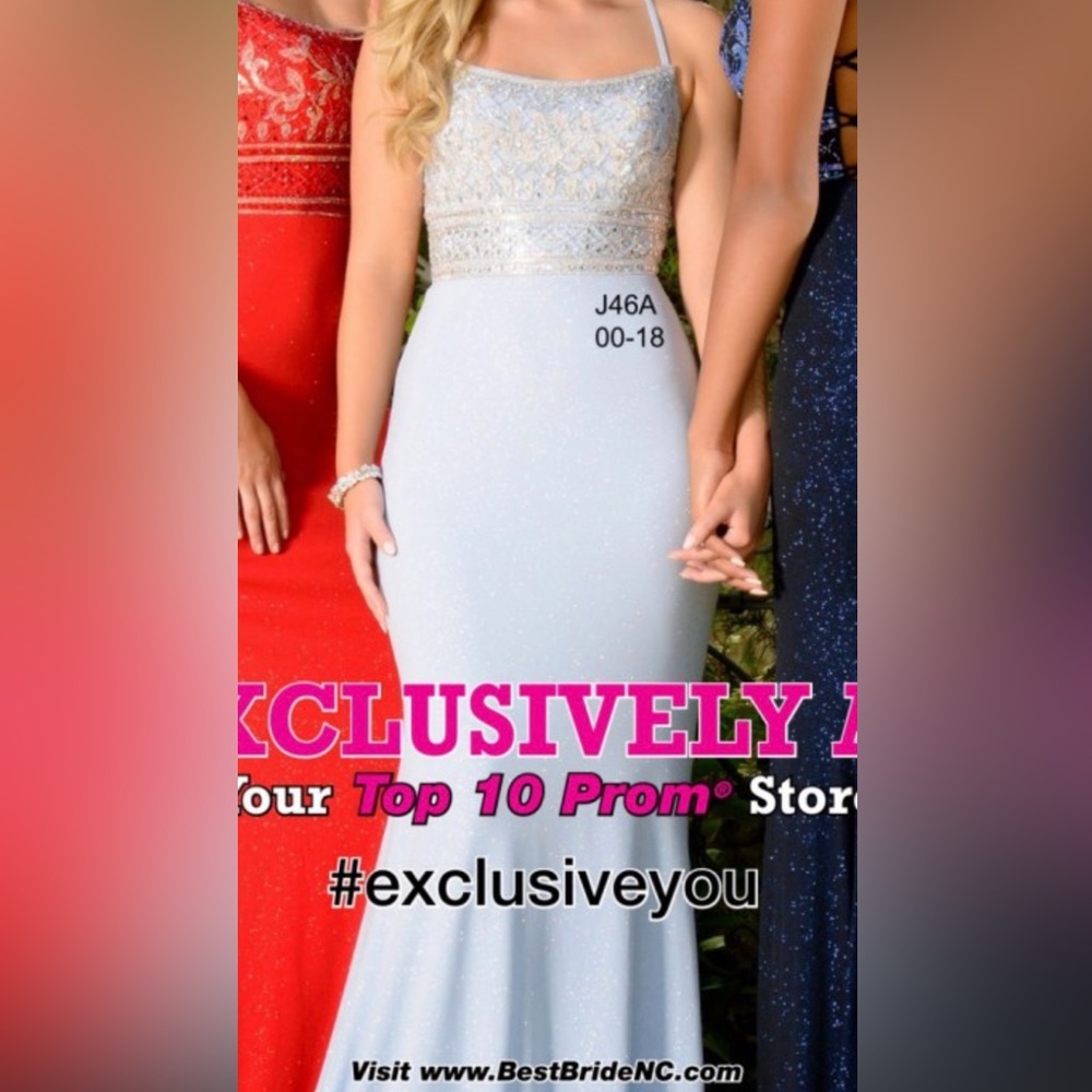 Light periwinkle blue prom dress